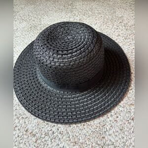 Free People Black Wide-Brimmed Hat